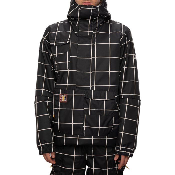 686 Home Anorak Jacket Black Grid