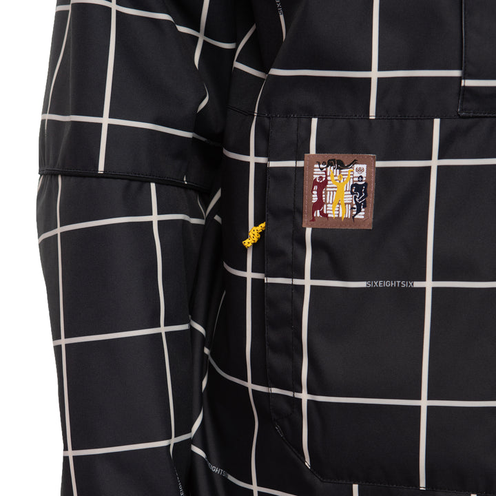 686 Home Anorak Jacket Black Grid