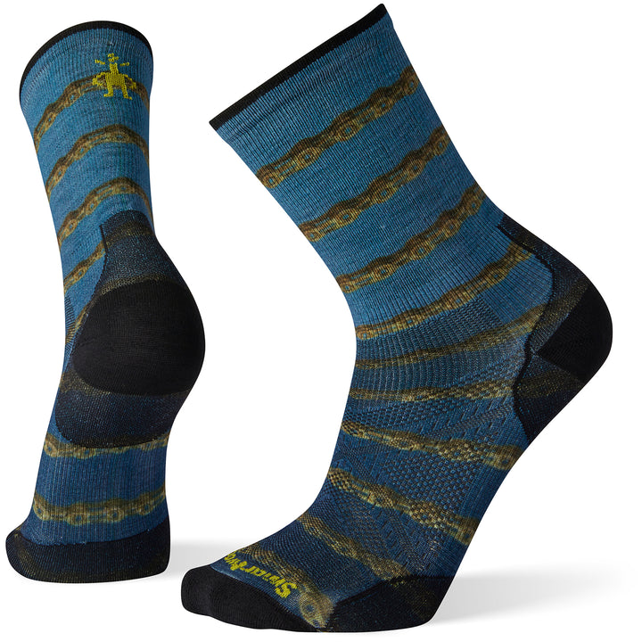 Smartwool PhD Cycle Ultra Light Chains Print Crew Socks Black