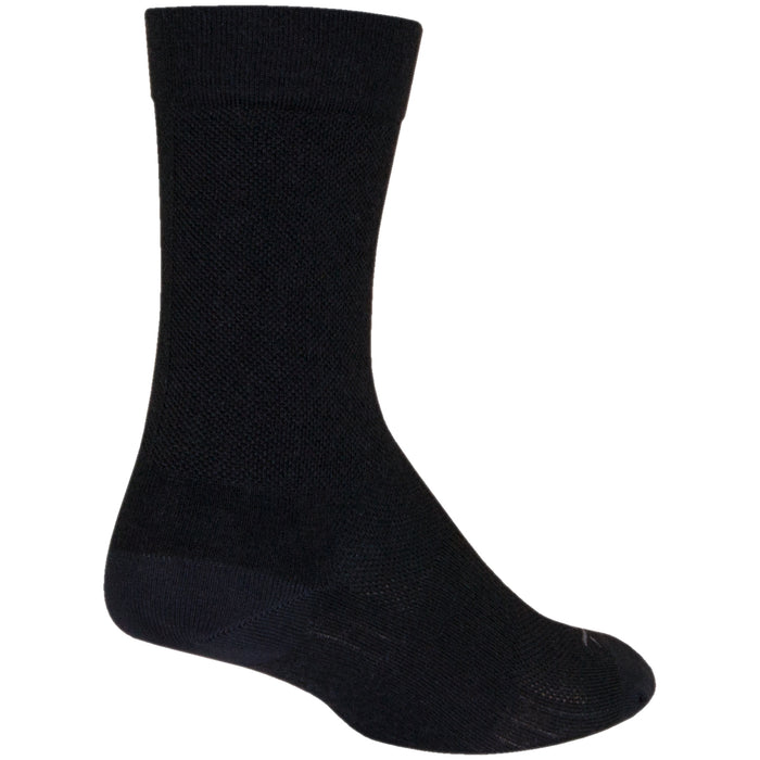 SockGuy SGX Wool 6" Black Bike Socks Black