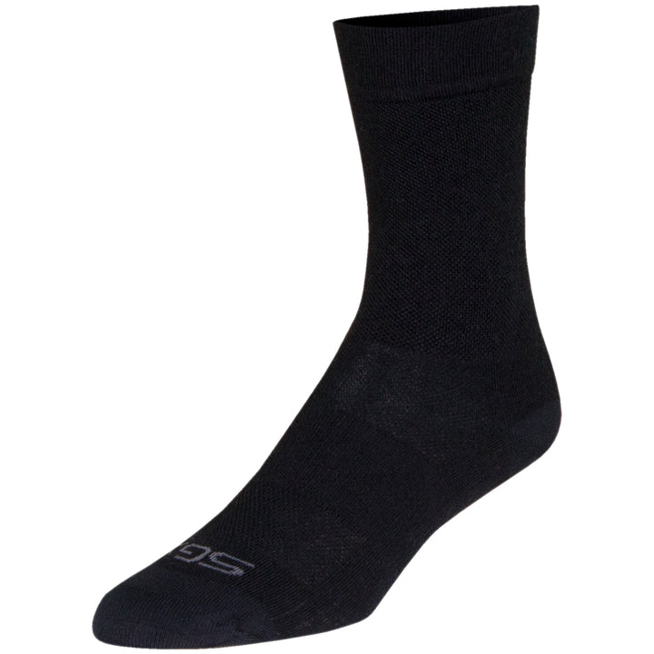 SockGuy SGX Wool 6" Black Bike Socks Black