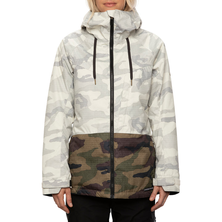 686 Athena Insulated Jacket - Women's White Camo Colorblock