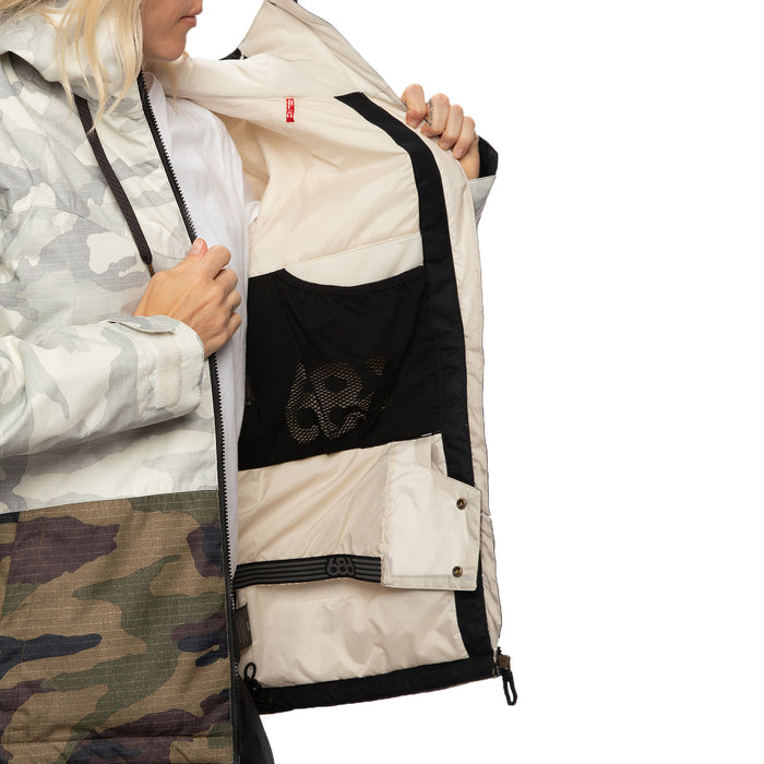 686 Athena Insulated Jacket - Women's White Camo Colorblock