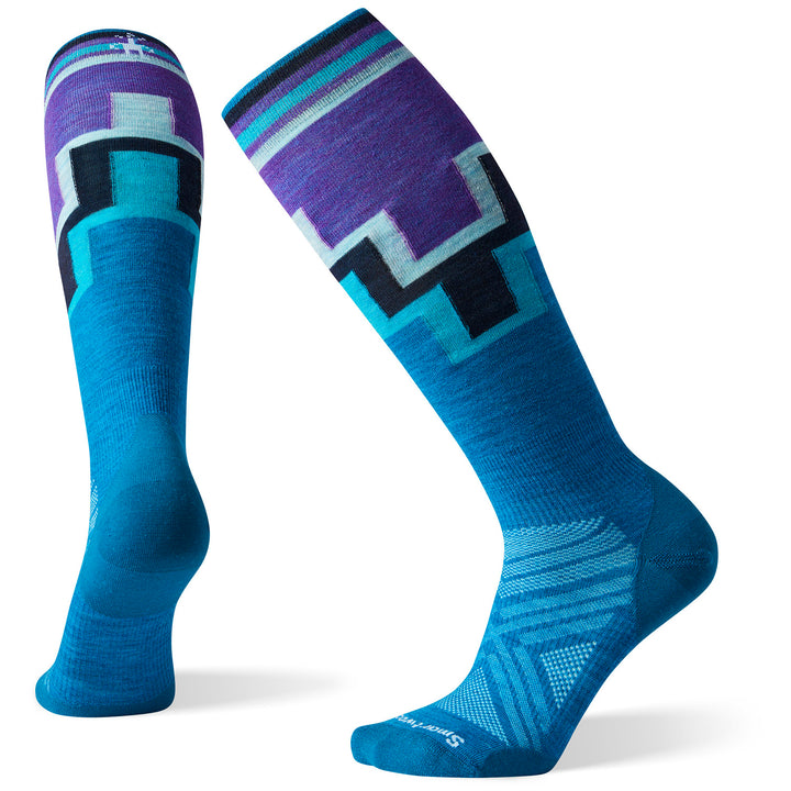 Smartwool PhD Ski Ultra Light Pattern Socks - Women's Ocean Abyss