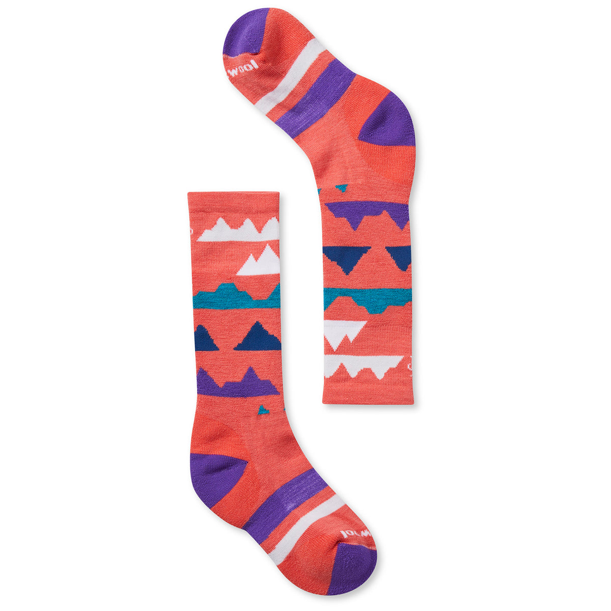 Smartwool Wintersport Full Cushion Mountain Pattern OTC Socks - Kids' Bright Coral