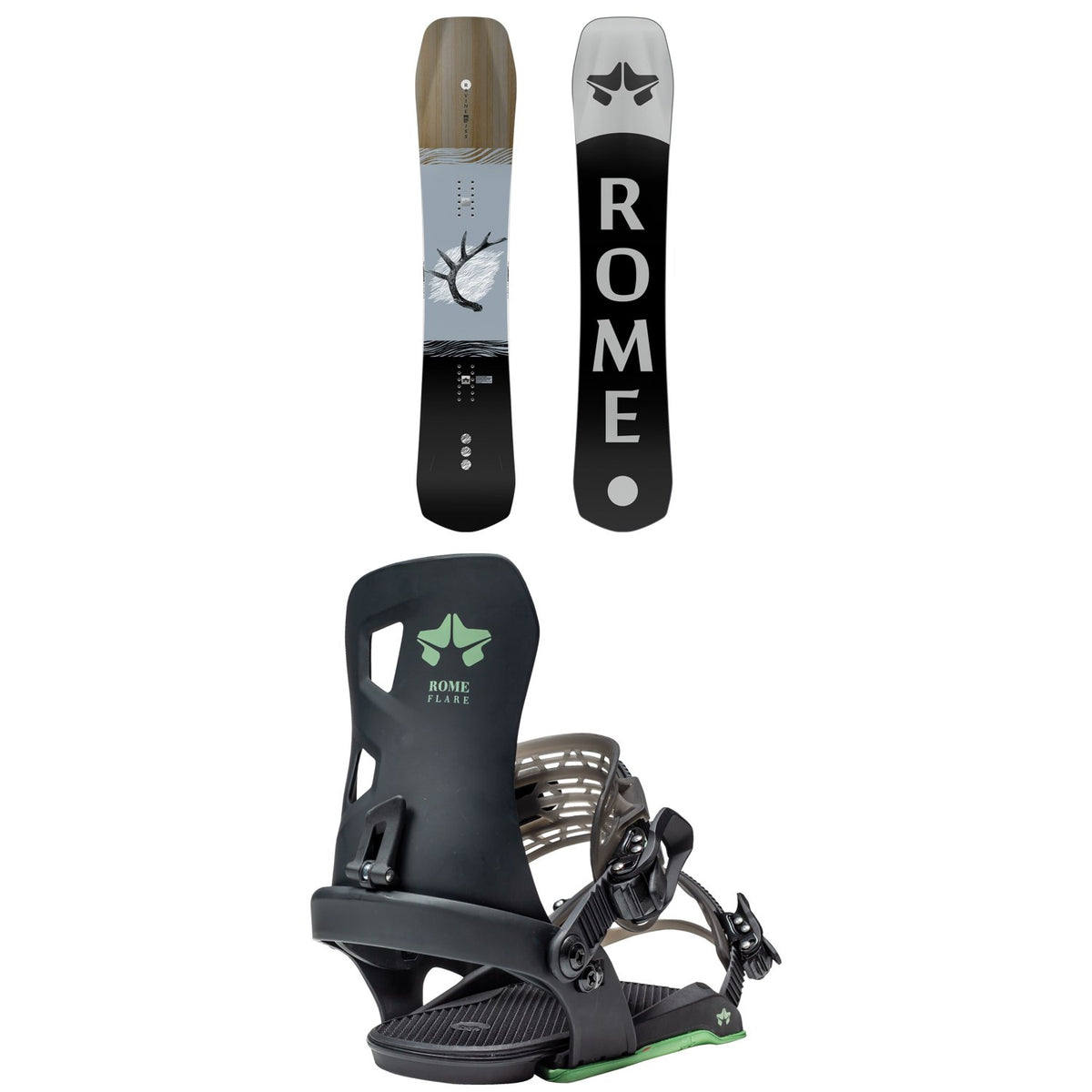 Rome Ravine Snowboard + Flare Snowboard Bindings - Women's 2021