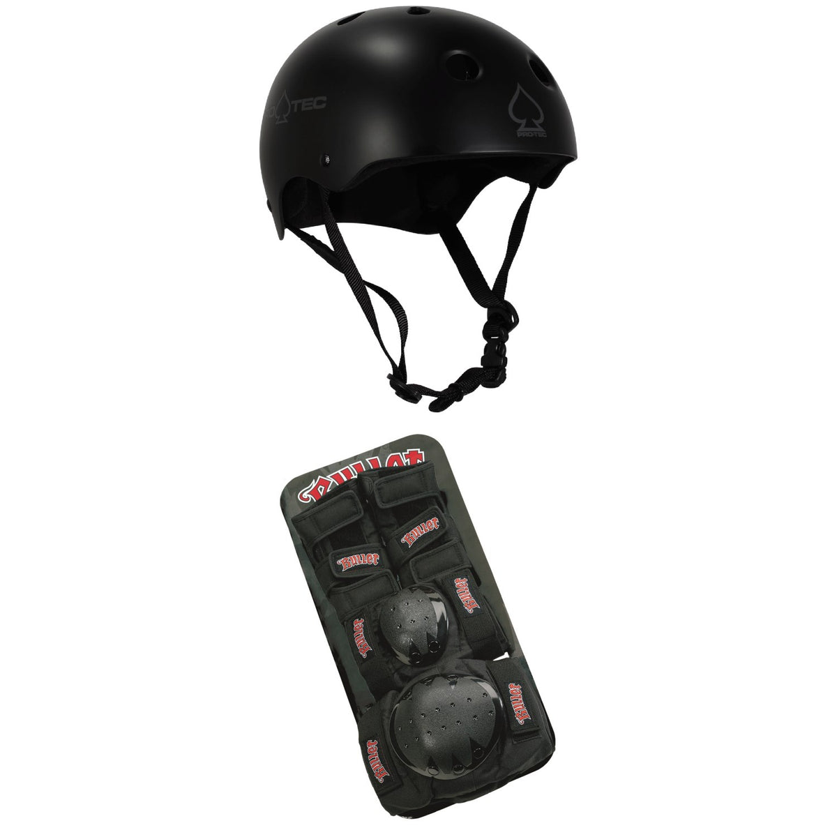 Pro-Tec Classic Skate Skateboard Helmet + Bullet Pad Set
