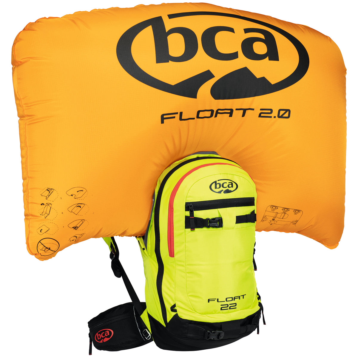 BCA Float 22 Airbag Pack Radioactive Lime