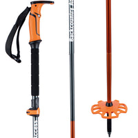 BCA Scepter 4S Collapsible Ski Poles Black/Orange::Black/Orange