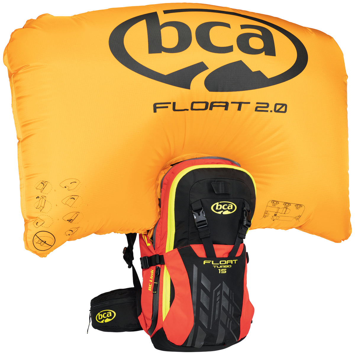 BCA Float 15 Turbo Airbag Pack Warning Red/Black