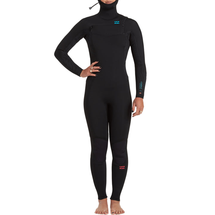 Billabong 5/4 Synergy Chest Zip Hooded Wetsuit - Women's Black