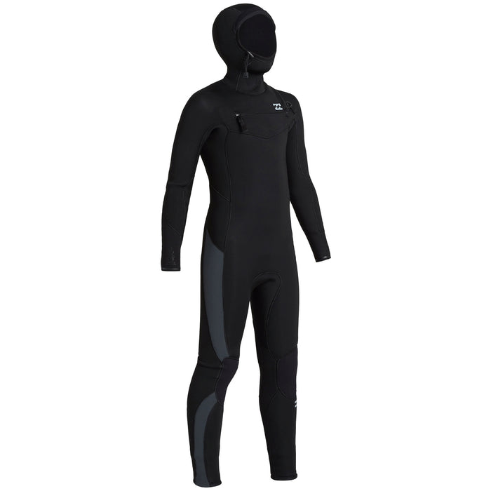 Billabong 5/4 Absolute Chest Zip Hooded Wetsuit - Boys' Black