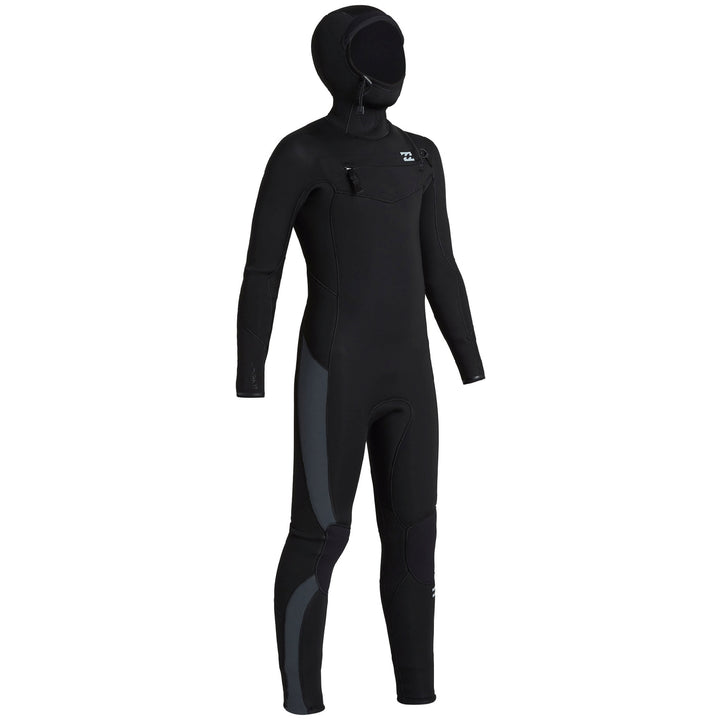 Billabong 5/4 Absolute Chest Zip Hooded Wetsuit - Boys' Black