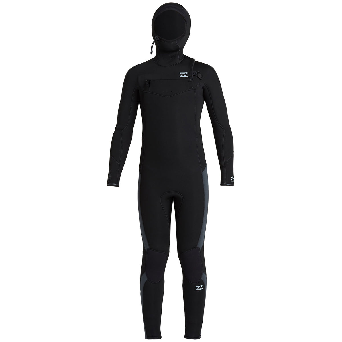 Billabong 5/4 Absolute Chest Zip Hooded Wetsuit - Boys' Black