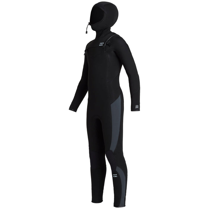 Billabong 5/4 Absolute Chest Zip Hooded Wetsuit - Boys' Black
