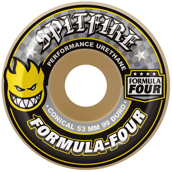 Spitfire Formual Four 99d Conical Shape Skateboard Wheels White