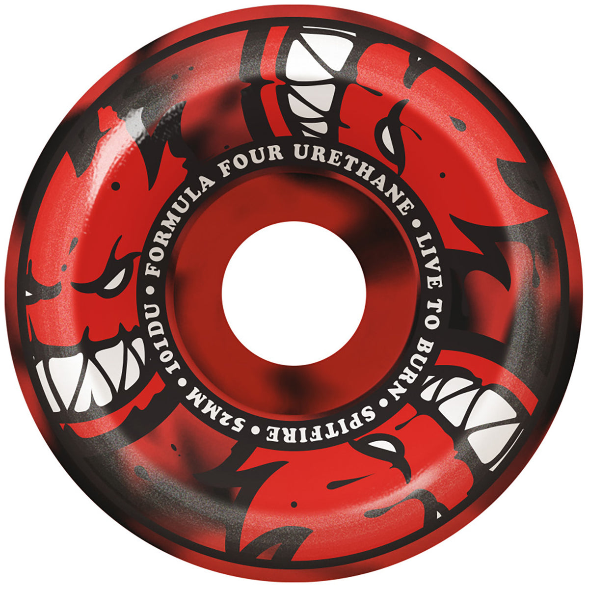 Spitfire Formula Four 101d Afterburner Red/Black Swirl Conical Full Skateboard Wheels
