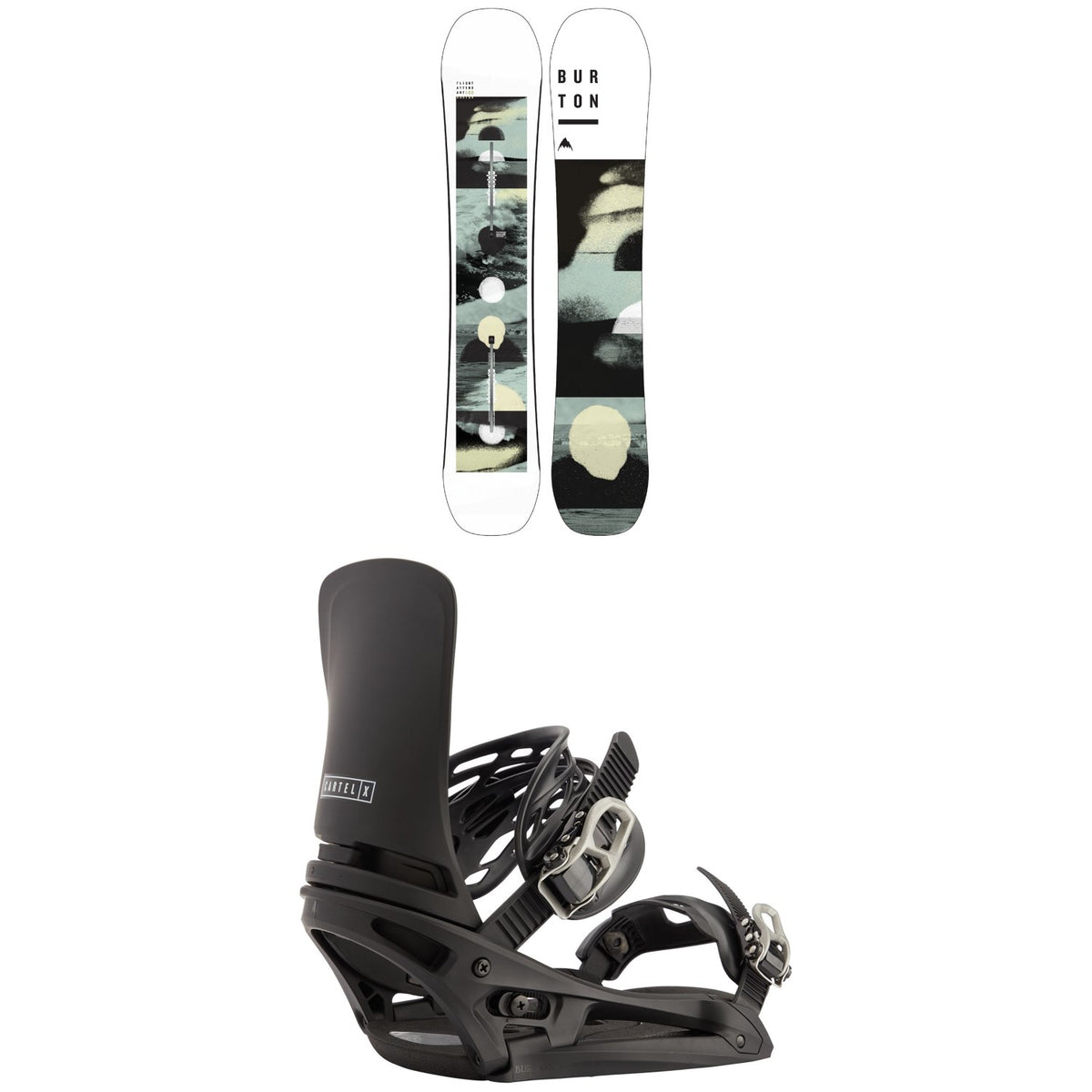 Burton Flight Attendant Snowboard + Cartel X EST Snowboard Bindings 2021