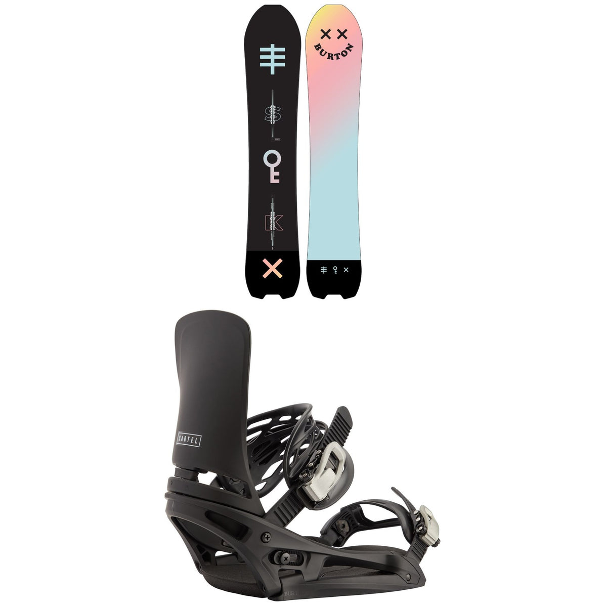 Burton Skeleton Key Snowboard + Cartel EST Snowboard Bindings 2021