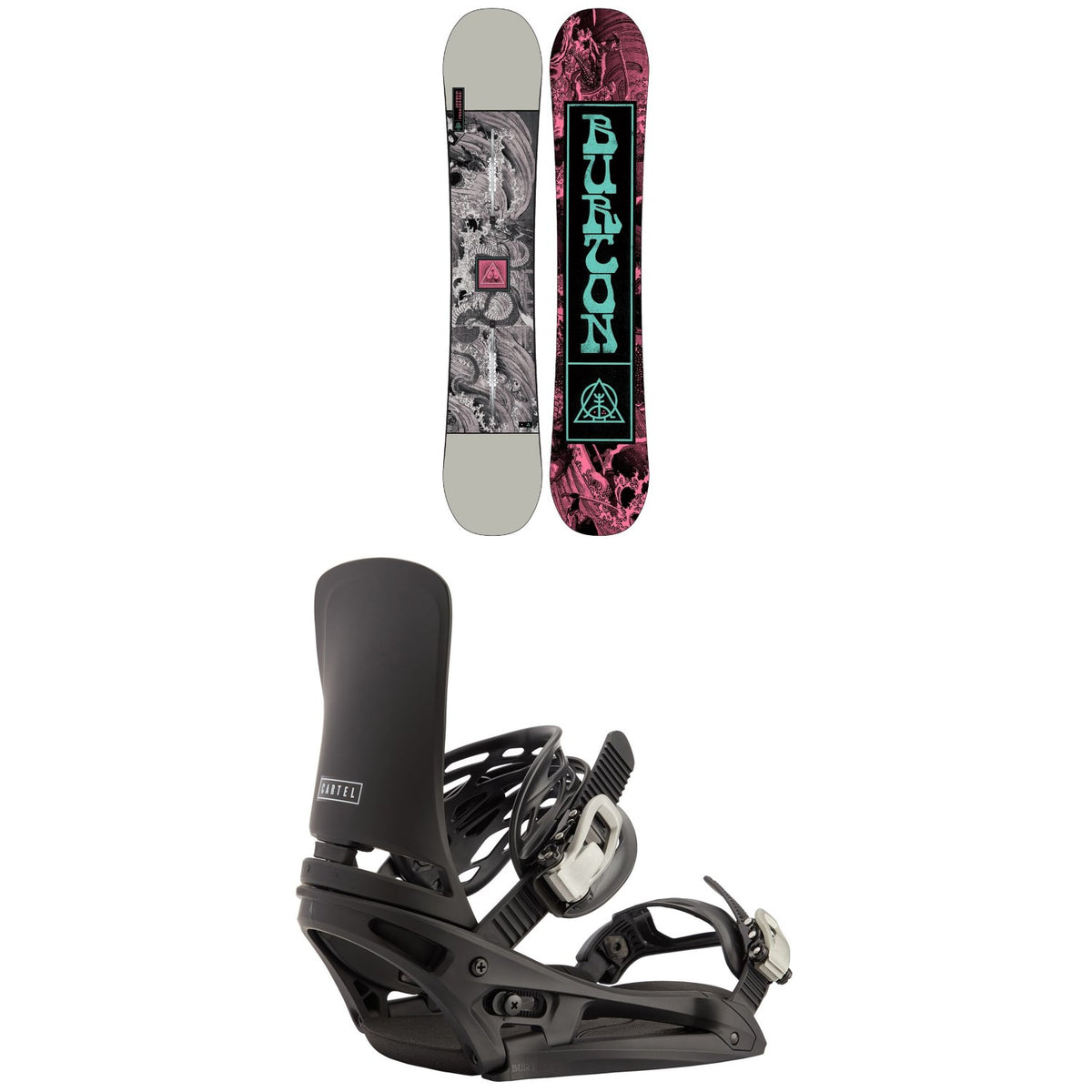 Burton Descendant Snowboard + Cartel EST Snowboard Bindings 2021