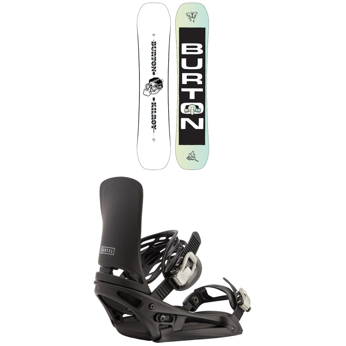 Burton Kilroy Twin Snowboard + Cartel EST Snowboard Bindings 2021