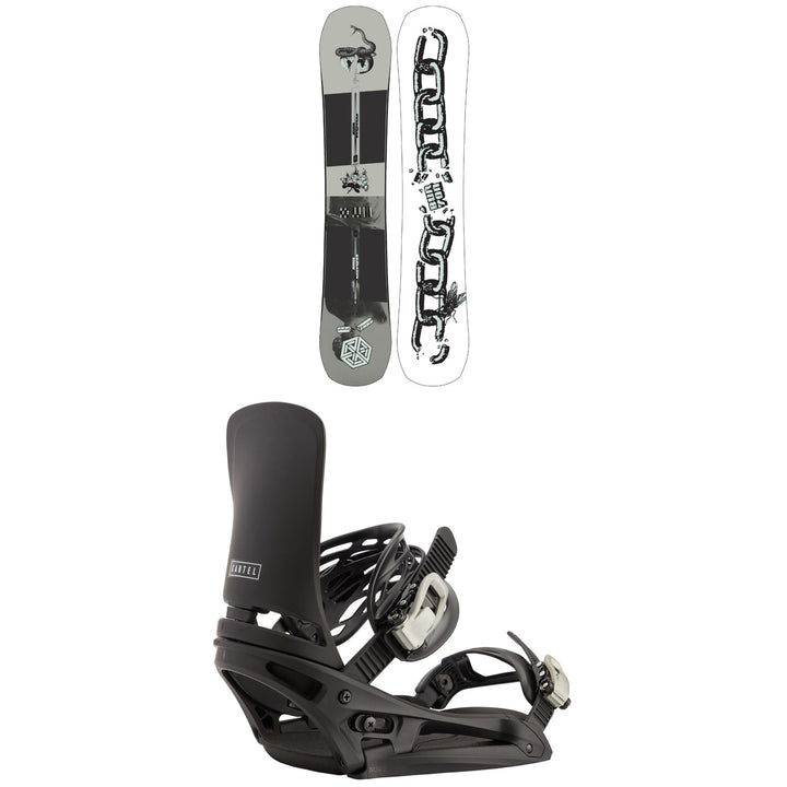 Burton Name Dropper Snowboard + Cartel EST Snowboard Bindings 2021