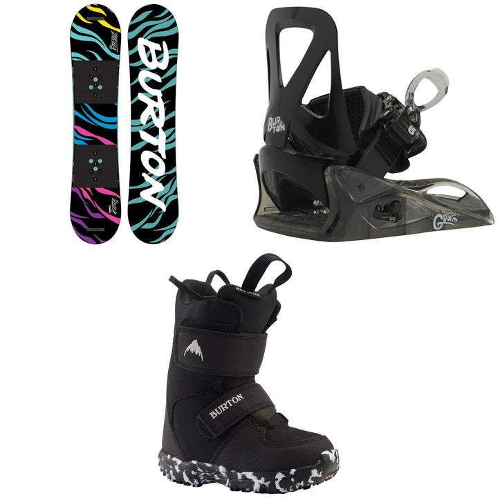 Burton Chopper Snowboard + Grom Snowboard Bindings + Mini Grom Snowboard Boots - Little Kids' 2021