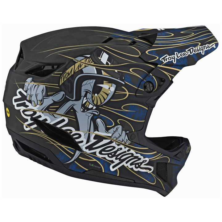Troy Lee Designs D4 Carbon Limited Edition Bike Helmet Eyeball Blue