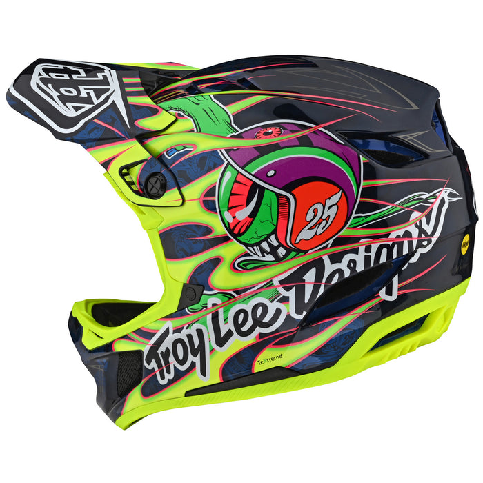 Troy Lee Designs D4 Composite Limited Edition Bike Helmet Eyeball Flo Yellow