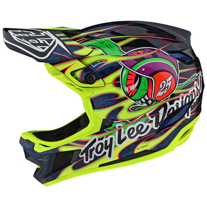 Troy Lee Designs D4 Composite Limited Edition Bike Helmet Eyeball Flo Yellow