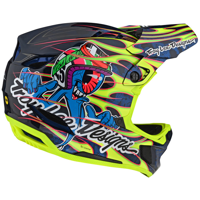 Troy Lee Designs D4 Composite Limited Edition Bike Helmet Eyeball Flo Yellow