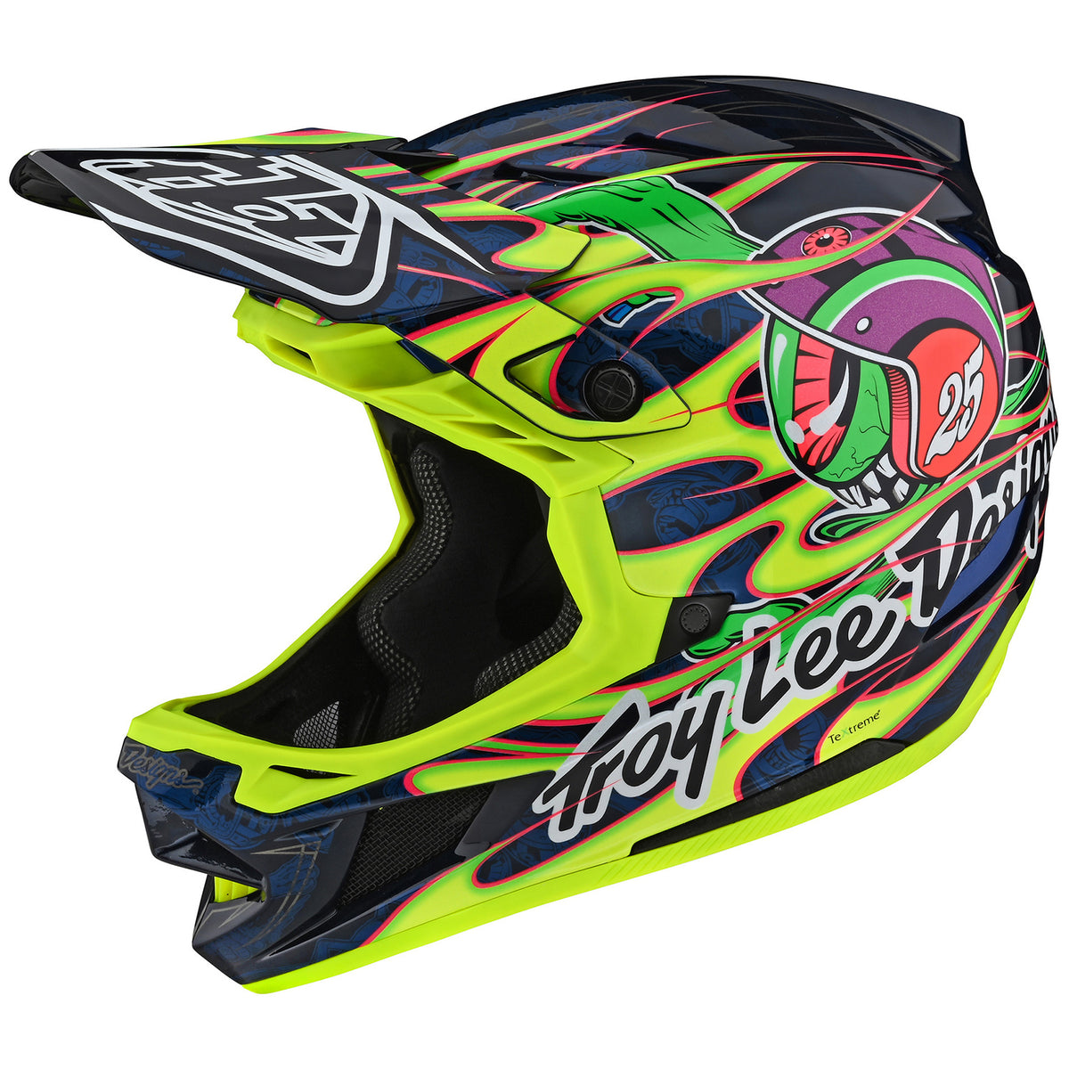Troy Lee Designs D4 Composite Limited Edition Bike Helmet Eyeball Flo Yellow