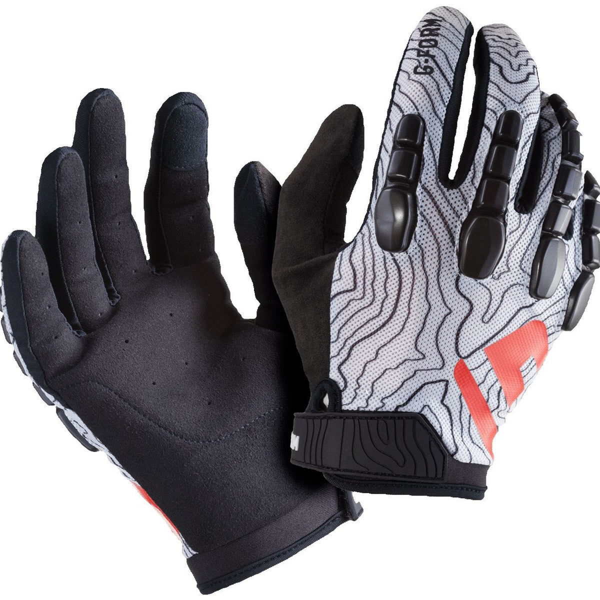 G-Form Pro Trail Bike Gloves Black/White Topo