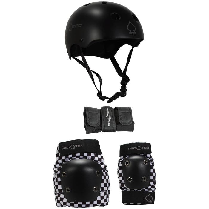 Pro-Tec Classic Skateboard Helmet + Street Gear Junior Skateboard Pads