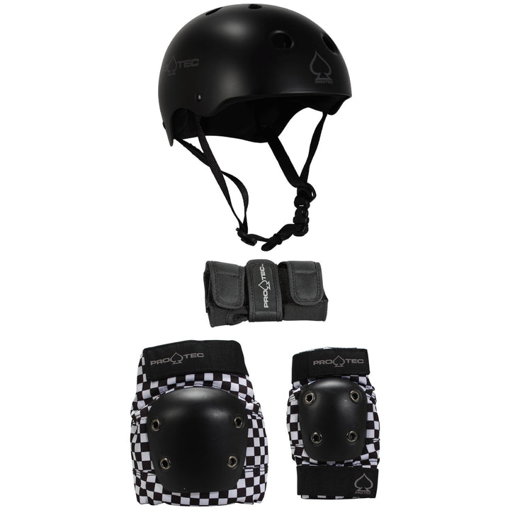 Pro-Tec Classic Skateboard Helmet + Street Gear Junior Skateboard Pads