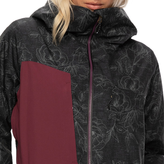 686 GLCR Hydrastash Oasis Insulated Jacket - Women's Black Flower Colorblock