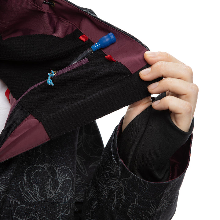 686 GLCR Hydrastash Oasis Insulated Jacket - Women's Black Flower Colorblock