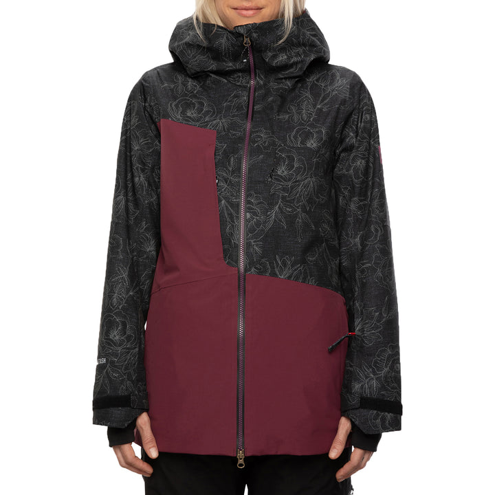 686 GLCR Hydrastash Oasis Insulated Jacket - Women's Black Flower Colorblock
