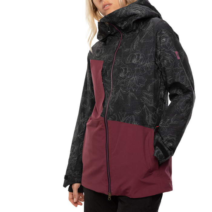 686 GLCR Hydrastash Oasis Insulated Jacket - Women's Black Flower Colorblock
