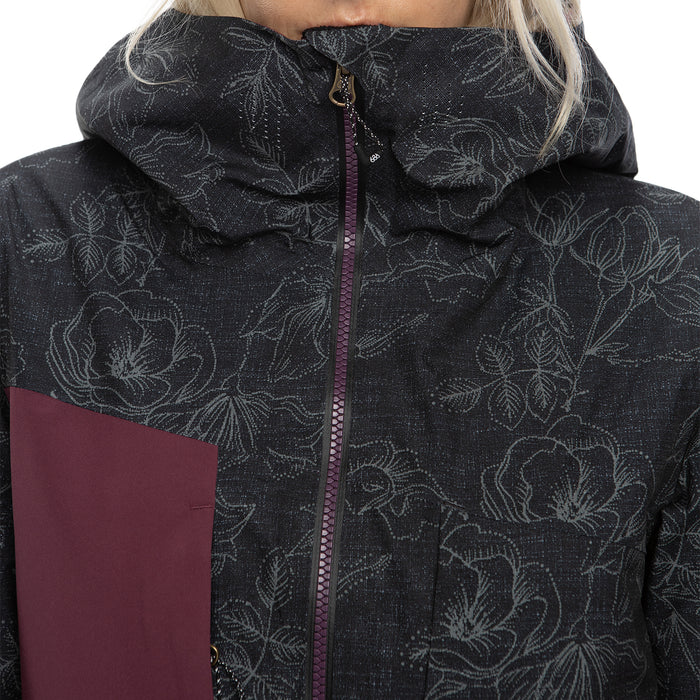 686 GLCR Hydrastash Oasis Insulated Jacket - Women's Black Flower Colorblock