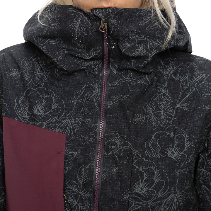 686 GLCR Hydrastash Oasis Insulated Jacket - Women's Black Flower Colorblock