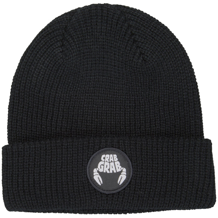 Crab Grab Circle Patch Beanie Black