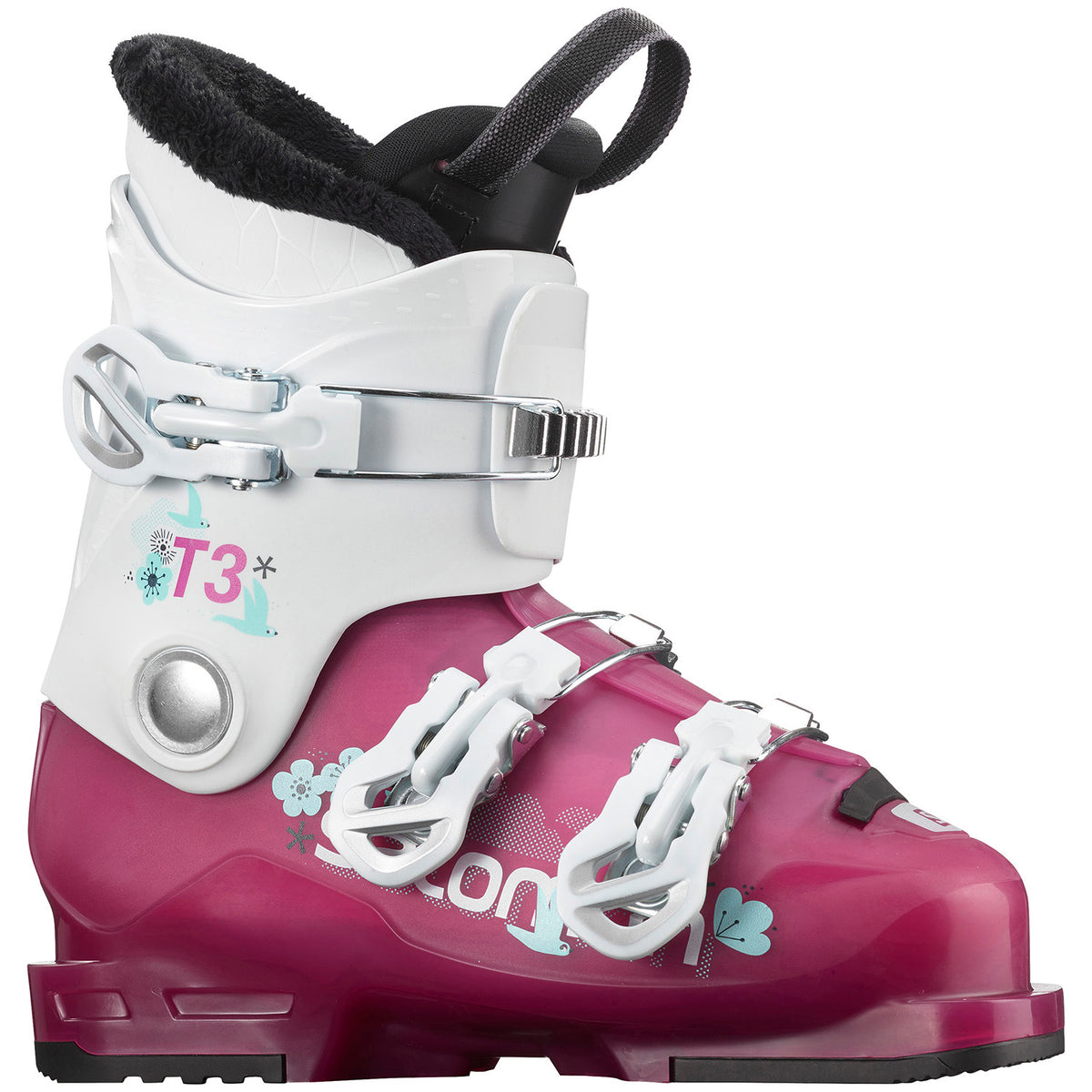 Salomon T3 RT Girly Ski Boots - Girls' 2023 Rose Violet Translucent