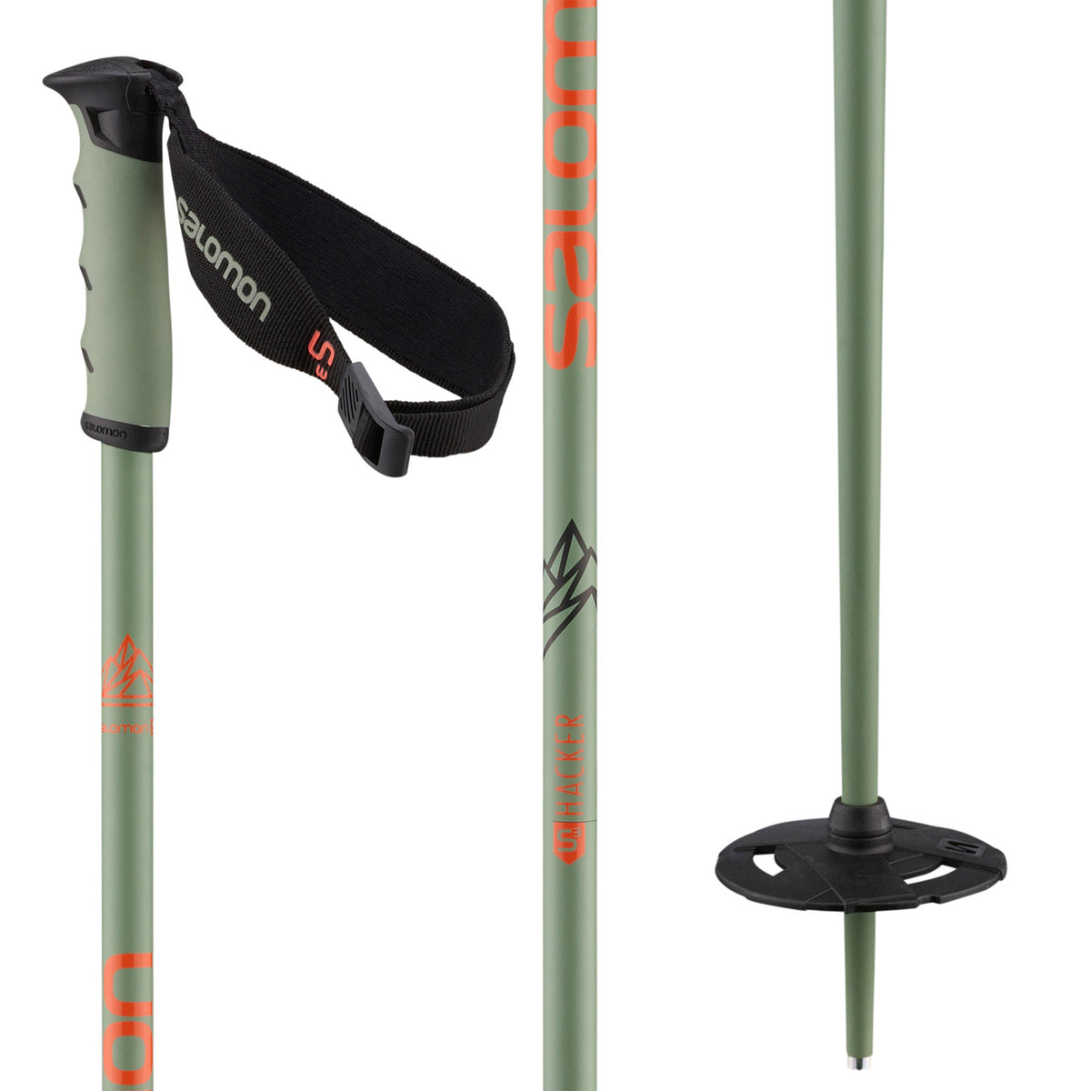 Salomon Hacker S3 Ski Poles Green