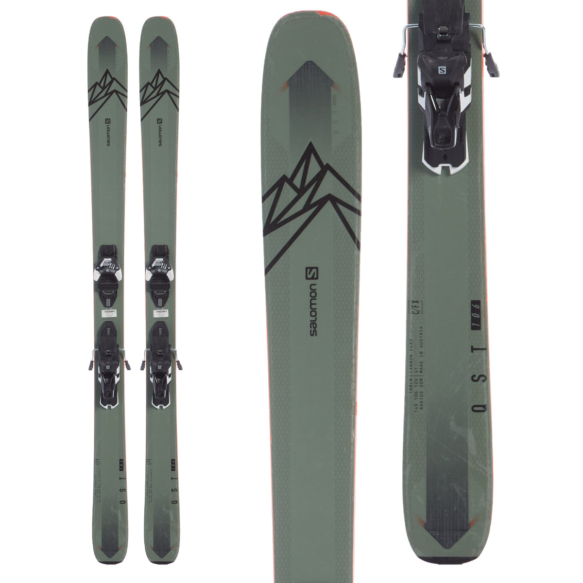 Salomon QST 106 Skis + Warden 13 Demo Bindings 2020