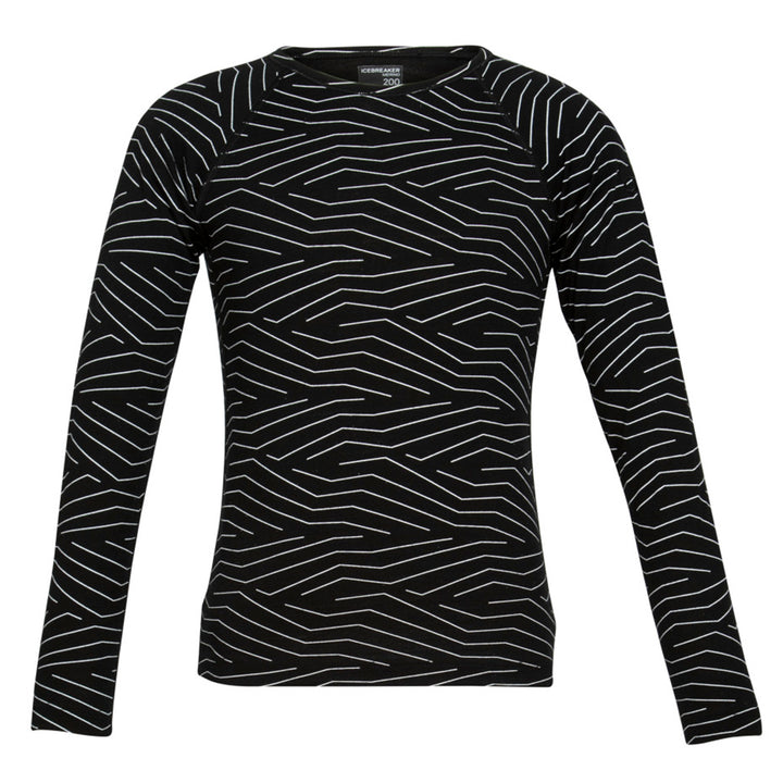 Icebreaker 200 Oasis Napasoq Lines Long Sleeve Crew - Kids' Black