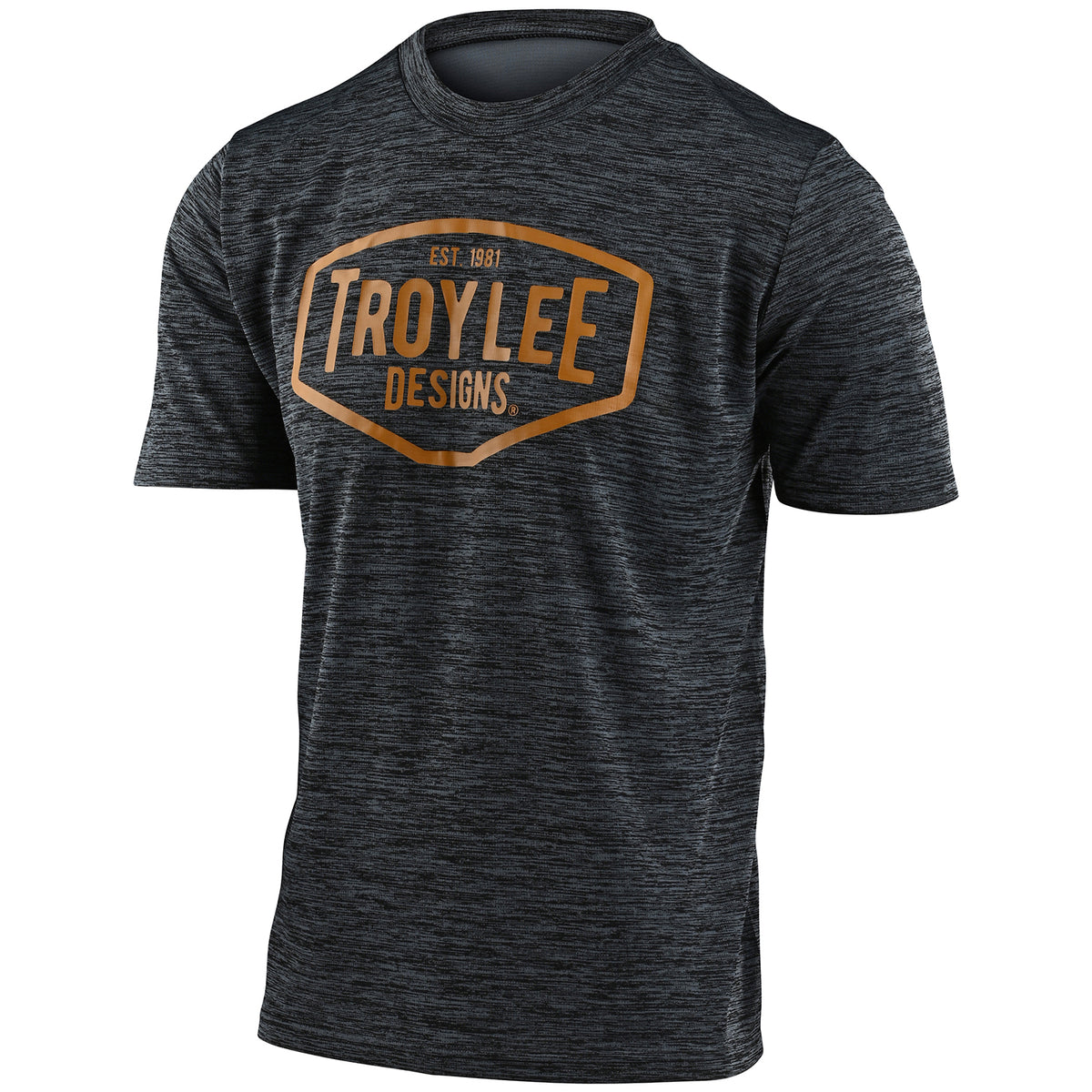 Troy Lee Designs Flowline S/S Jersey - Boys' Station Heather Black/Tanderine