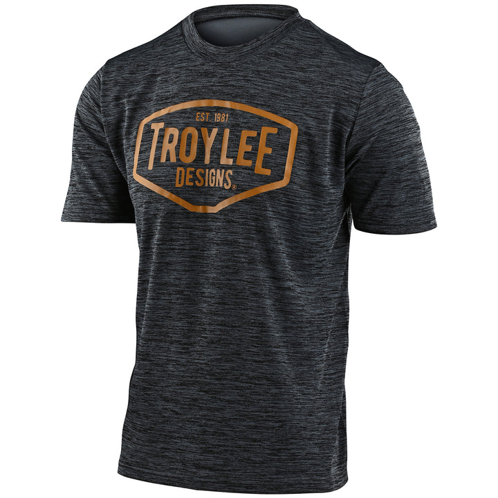 Troy Lee Designs Flowline S/S Jersey - Boys' Station Heather Black/Tanderine