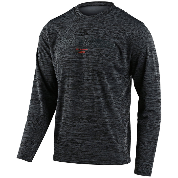 Troy Lee Designs Flowline L/S Jersey - Boys' Signature Heather Black/Gray