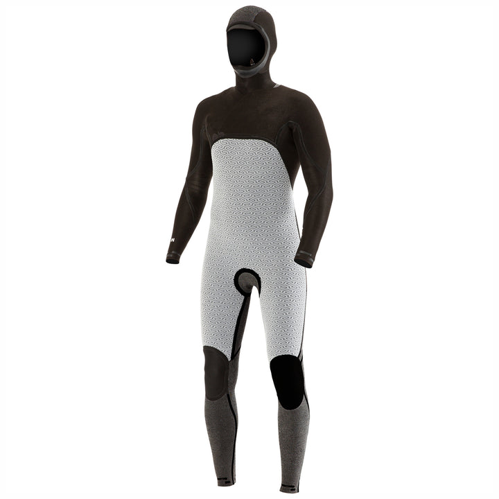 Vissla 4/3 7 Seas Hooded Chest Zip Wetsuit Black